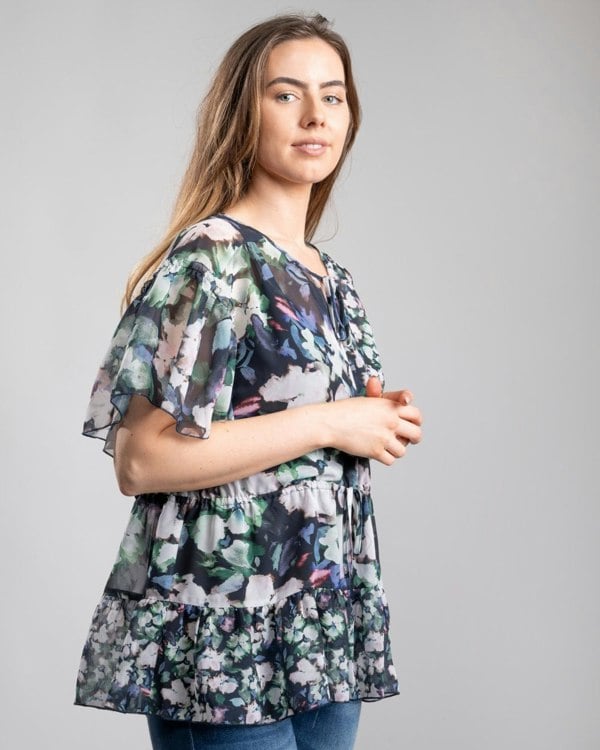 French Connection Dreda Georgette Wrap Womens Top