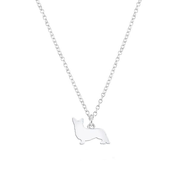 Mylee London Corgi Silhouette Silver Necklace - Personalised