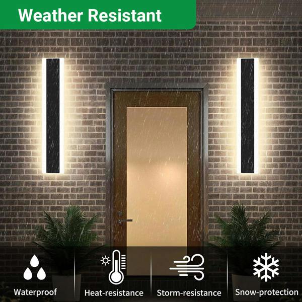 Ener-J 60cm Modern Outdoor LED Wall Light – 12W Warm White (3000K) – IP65