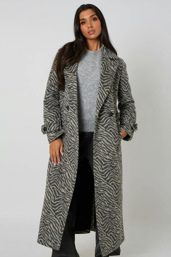 Urban Bliss Longline Zebra Formal Coat