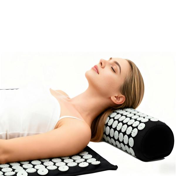 Gr8 Home Acupressure Mat & Pillow Set with Travel Bag for Back & Neck Relief