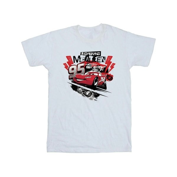 Disney Mens Cars Lightning McQueen Collage T-Shirt - White