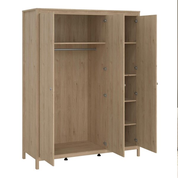 Wyld Haus Gossmere Hickory Oak Effect Wardrobe 3 Doors