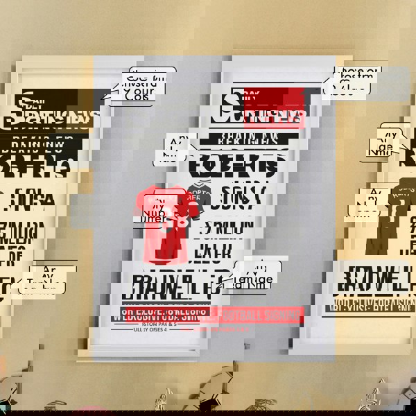 Personalised Memento Company Personalised Football News White Poster Frame