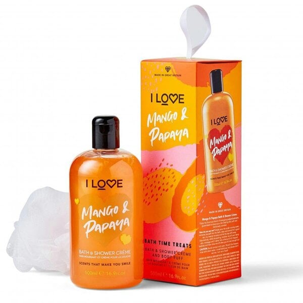I LOVE Originals Mango & Papaya Bath & Shower Crème, 500ml