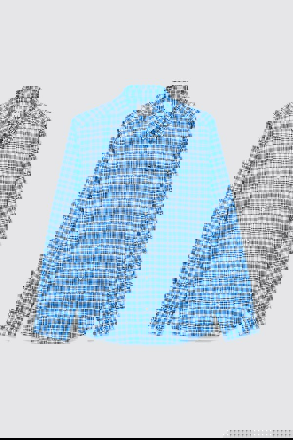 ENORSIA Men Button Down Collar Long Sleeve Shirt