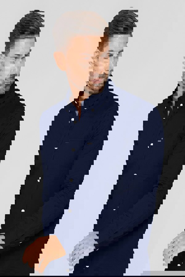 ENORSIA Men's Solid Long Sleeve Regular Fit Shirt