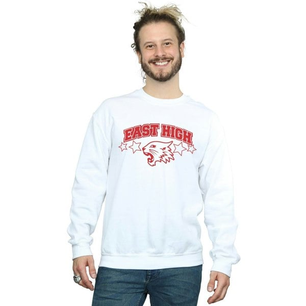 Disney Mens High School Musical The Musical Wildcat Stars Sweatshirt - White