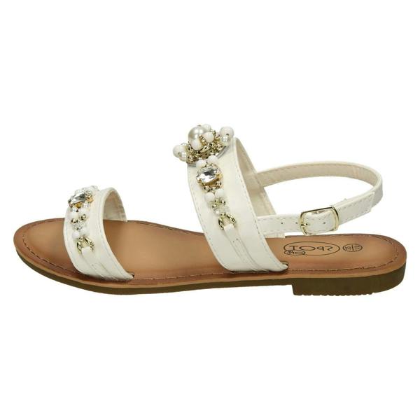 Spot On Girls Spot On Pearl Jewel Trim Sandals