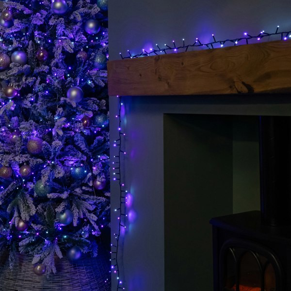 Samuel Alexander 6m 240 LED TreeBrights Christmas String Lights with Timer in Blue, Purple & White