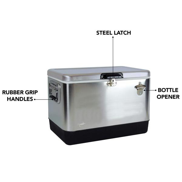 Koolatron Portable Cool Box 51L Ice Chest Cooler for Camping Beach Fishing Travel RV