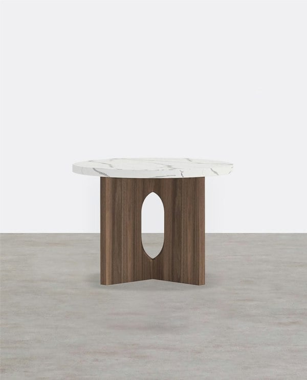 Caravaggio Round Side Table, Marble-Weilai Concept