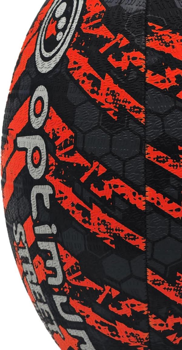 Street Rugby Ball – Black/Orange, Midi - Optimum