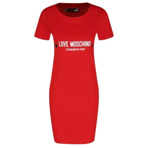 Moschino Love Moschino Logo Red T-Shirt Dress