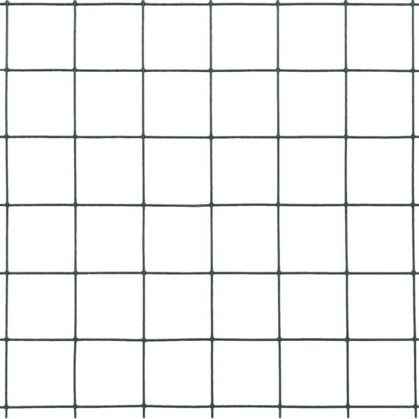 Berkfield Chicken Wire Fence Steel with PVC Coating 10x0.5 m Green