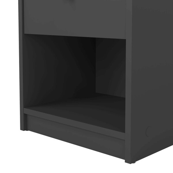 Wyld Haus Kaohsiung Dark Grey Bedside Table 1 Drawer