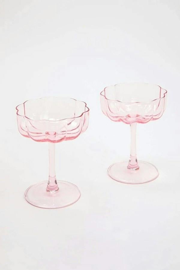 2-Piece Flower Molded Wine Glasses 210 cc (Diameter 7cm - Height 10cm)