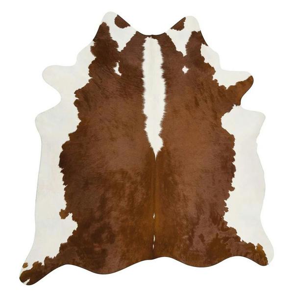 Eastern Counties Leather Cowhide Leather Rug - Brown/White