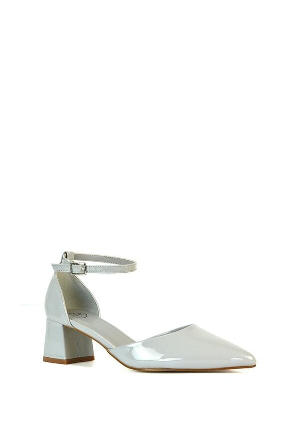 XY LONDON Low Block Heel Court Shoes With Pointed Toe