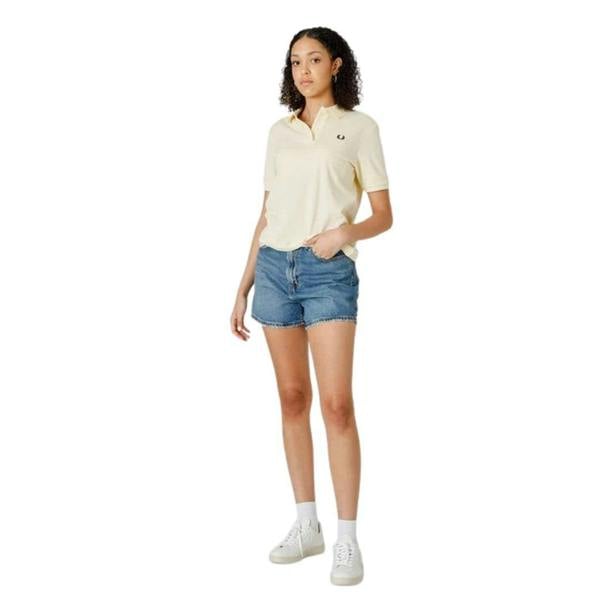 Fred Perry Mens Logo Polo Shirt - Cream - 