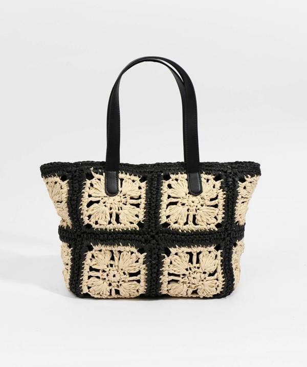Pia Rossini Aniston - Straw Tote Bag - Black
