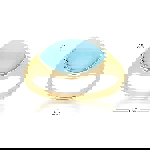 Gemondo Classic Marquise Turquoise Ring in 9ct Yellow Gold