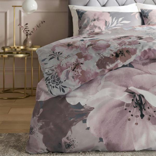Dramatic Floral Grey Duvet Cover Set