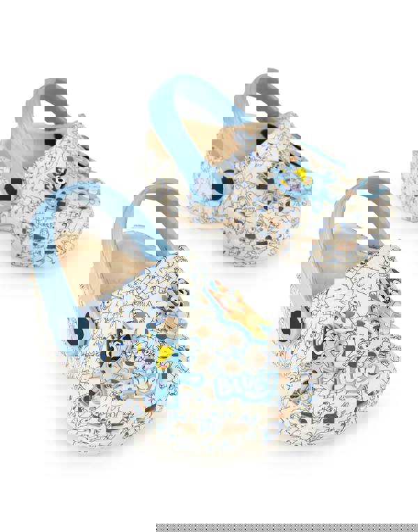 Bluey Boys Grey Multi Badge Clogs