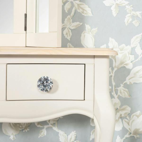 Statement Furniture Juliette French Dressing Table with Drawers and Crystal Handles