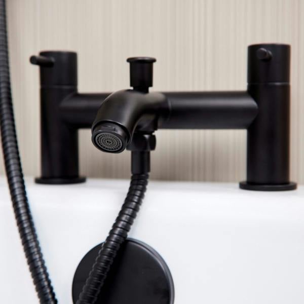 Flode Kumla | Bath Shower Mixer | Including Handset and Holder | Matt Black