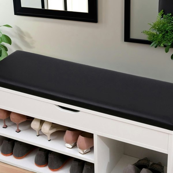 Rafaelo Mobilia Shoe Storage Bench 90CM White