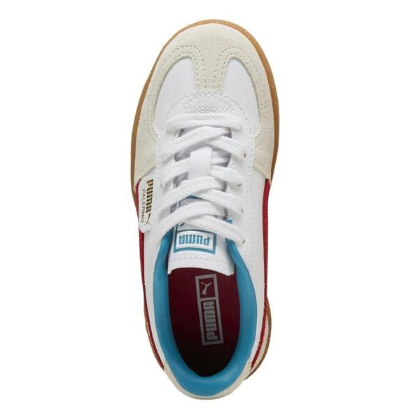 Puma Childrens/Kids Palermo Leather Low Cut Flat Trainers - White/Red - 