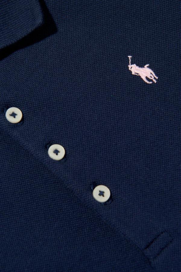 Ralph Lauren Kids Ralph Lauren Girls Cotton Logo Polo Dress in Navy