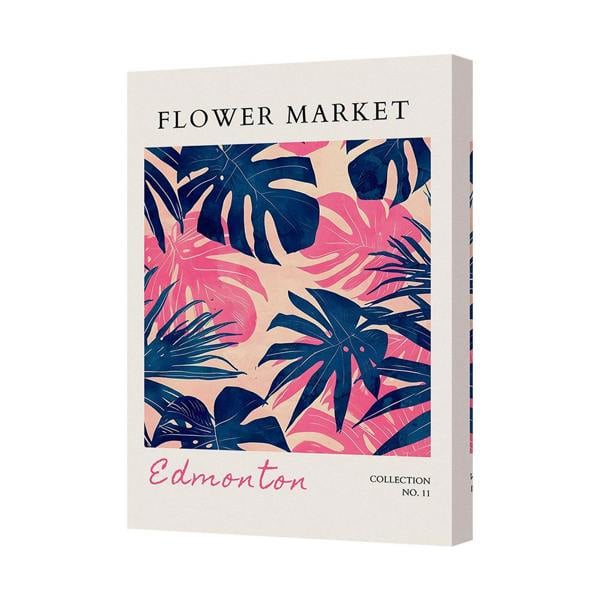 Benjamin Tate Design Contemporary Tropical Leaf Canvas Art Print With Deep Wooden Frame