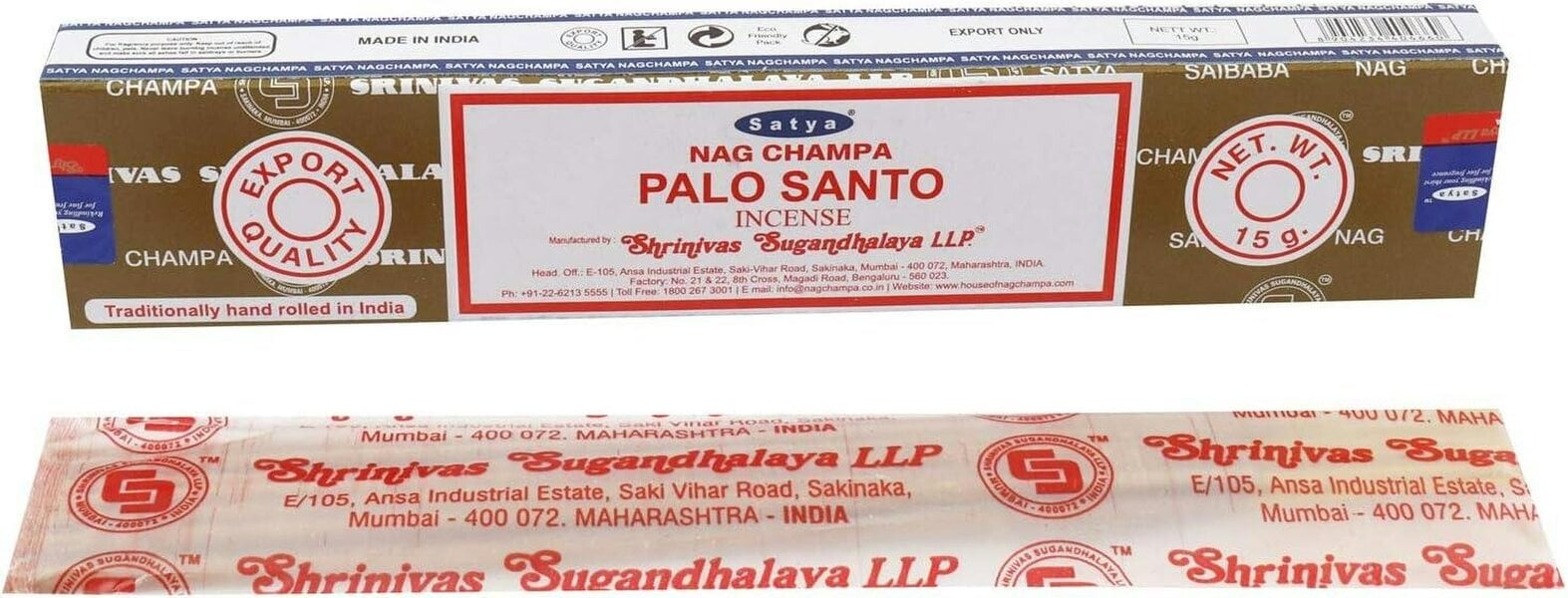 Satya Nag Champa & Palo Santo Combo Incense Sticks Set, 12 x 16g Packs