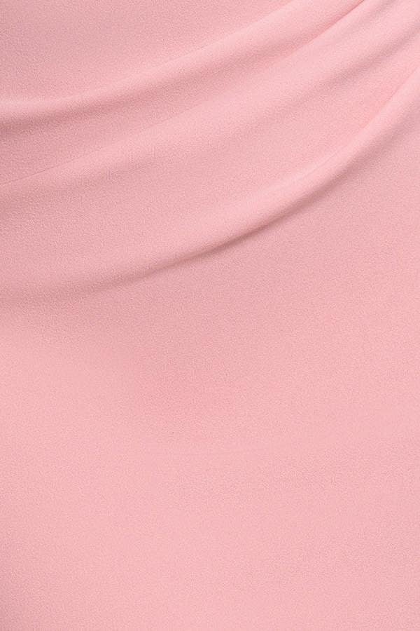 Fan Pleated Bardot Scuba Crepe Maxi Dress - Blush Pink DR4070