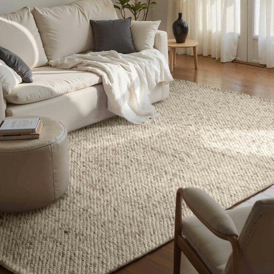 Hanse Home Lyon Wool Beans Rug Natural Cream Brown