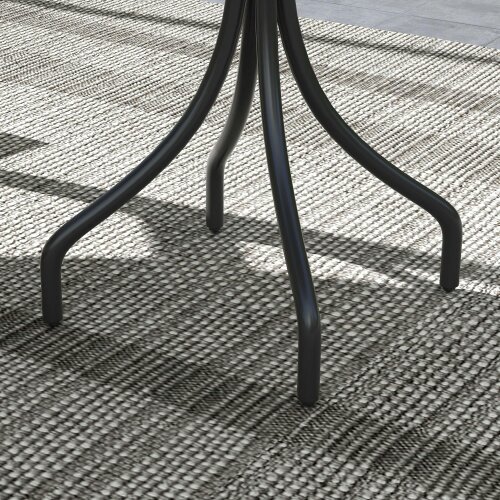 Wyld Haus Rabasu Galvanised Steel Brown Round Garden Bistro Table