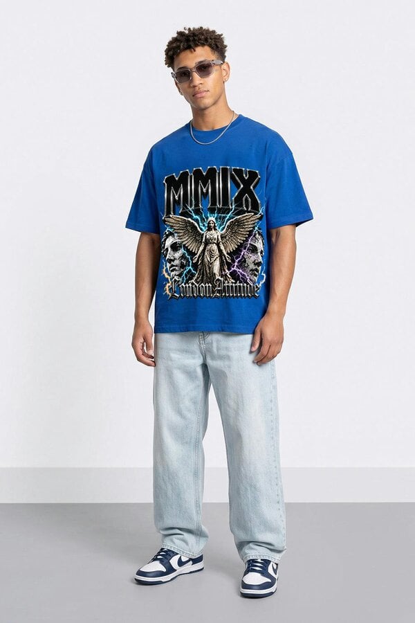 London Attitude Oversized Heavyweight Angel Graphic T-Shirt