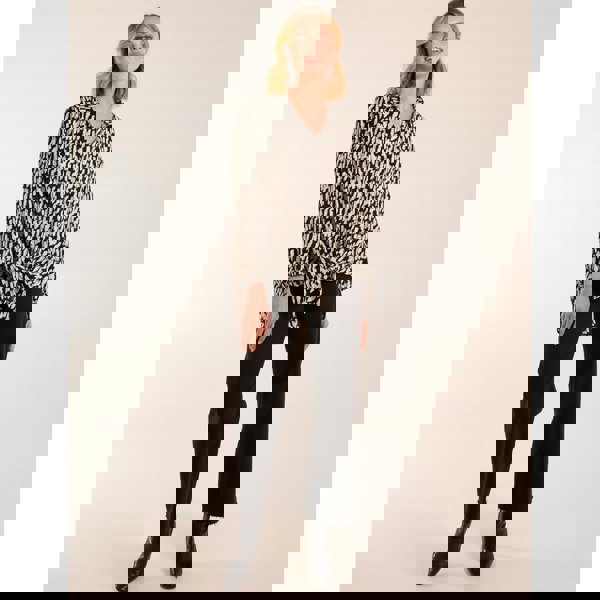 Blue Vanilla High Low Hem Tie Knot Blouse