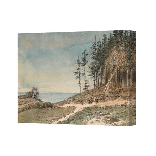 Benjamin Tate Design Coastal Forest Landscape Canvas Wall Art Print With Serene Path