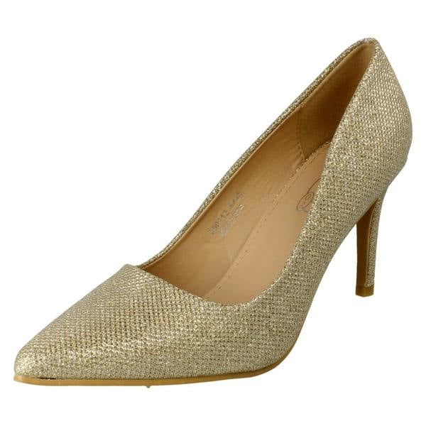 Spot On Ladies Spot On High Heeled Evening Court Shoes F90113