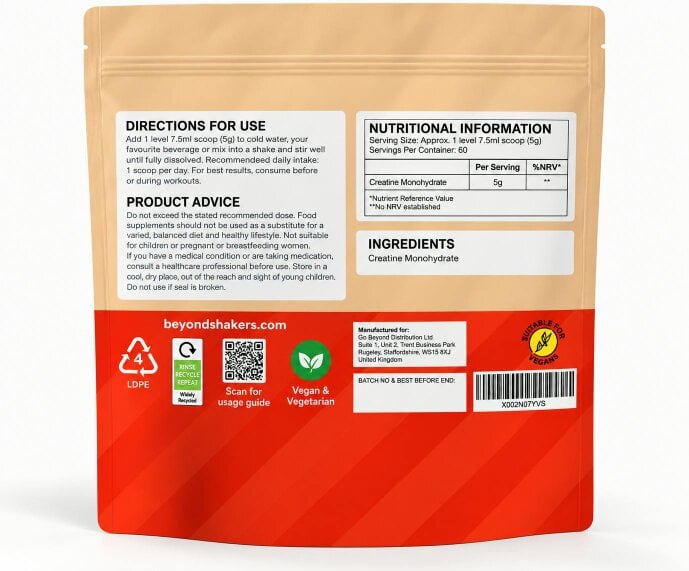 Beyond Shakers Creatine Monohydrate Powder