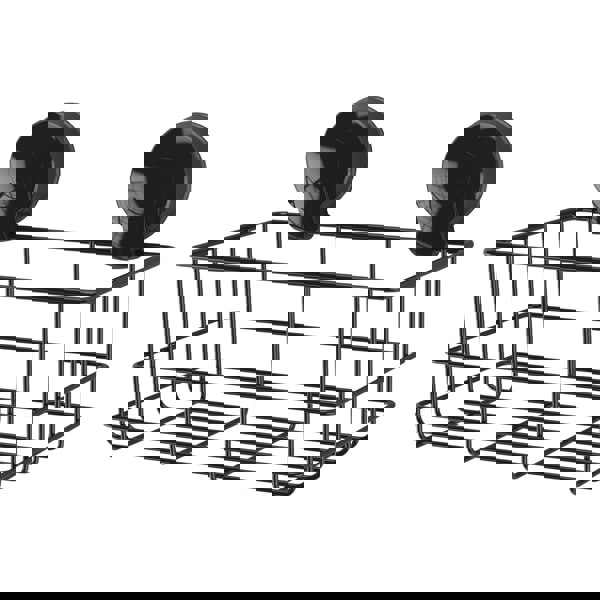 Showerdrape Suctionloc Black Steel Suction Wall Mounted Bottle Basket