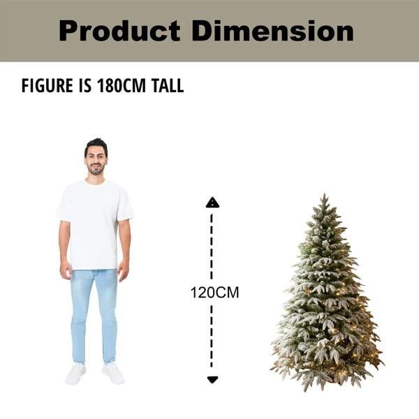 4ft to 10ft Pre-Lit Green Lapland Fir Christmas Trees with Warm White LEDs and Metal Stand image 3