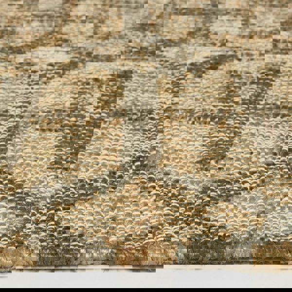 HOMESCAPES Tiran Brown Geometric Handwoven Jute Rug