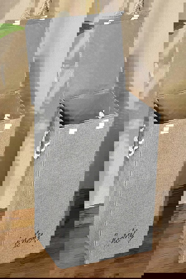 Living and Home 72L Cotton and Linen Waterproof Foldable Laundry Baskets Laundry Hamper with Lid and Rope Handles