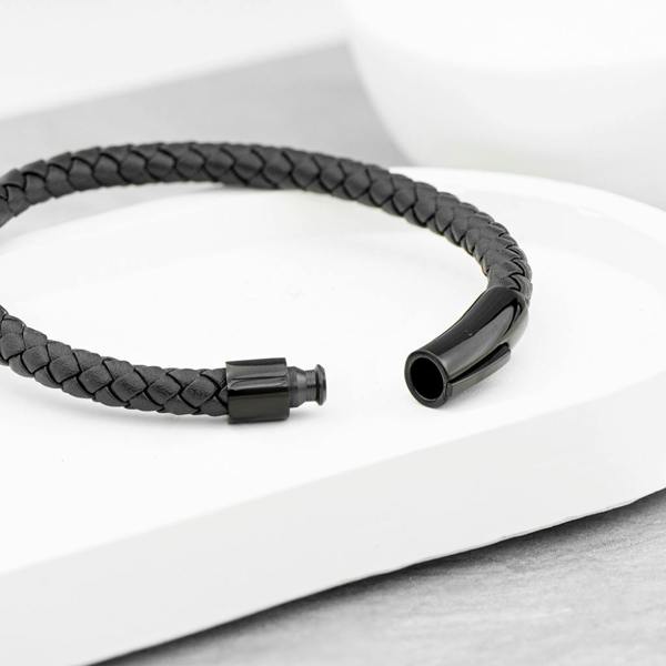 Personalised Men's Leather Bracelet - product in use