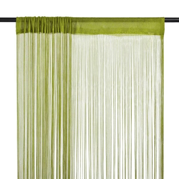 Berkfield String Curtains 2 pcs 140x250 cm Green