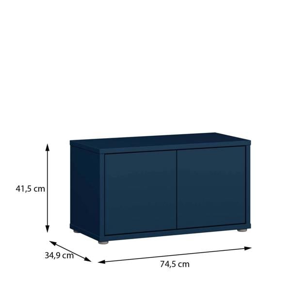 Furniture To Go Alice Springs Bench with 2 Doors Push-to-Open in Night Blue